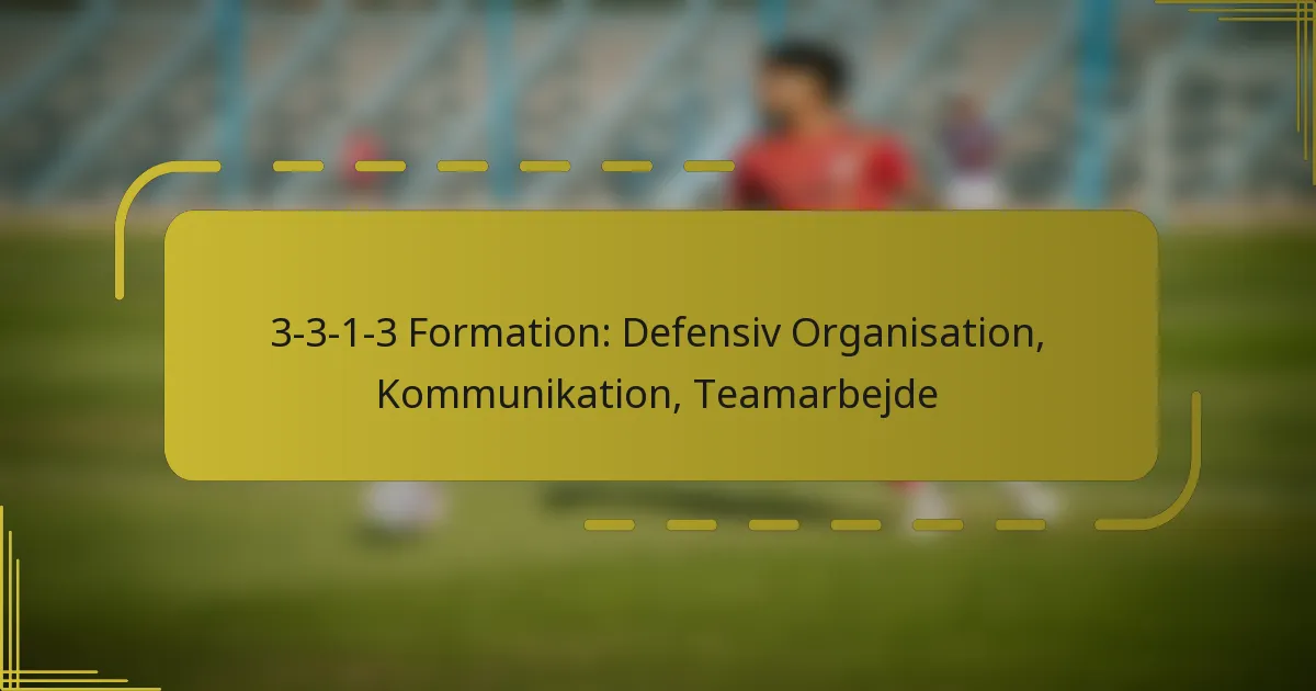 3-3-1-3 Formation: Defensiv Organisation, Kommunikation, Teamarbejde
