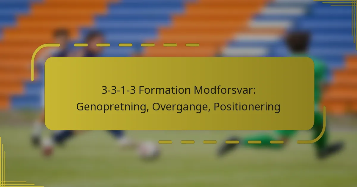 3-3-1-3 Formation Modforsvar: Genopretning, Overgange, Positionering