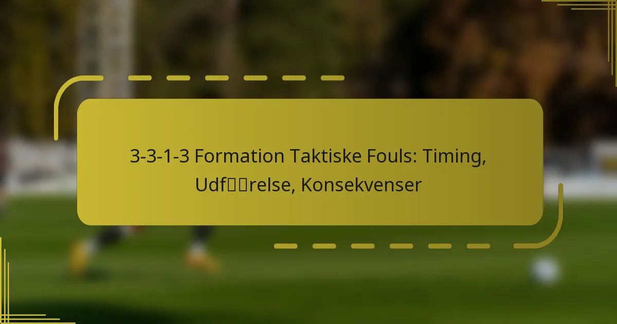 3-3-1-3 Formation Taktiske Fouls: Timing, Udførelse, Konsekvenser